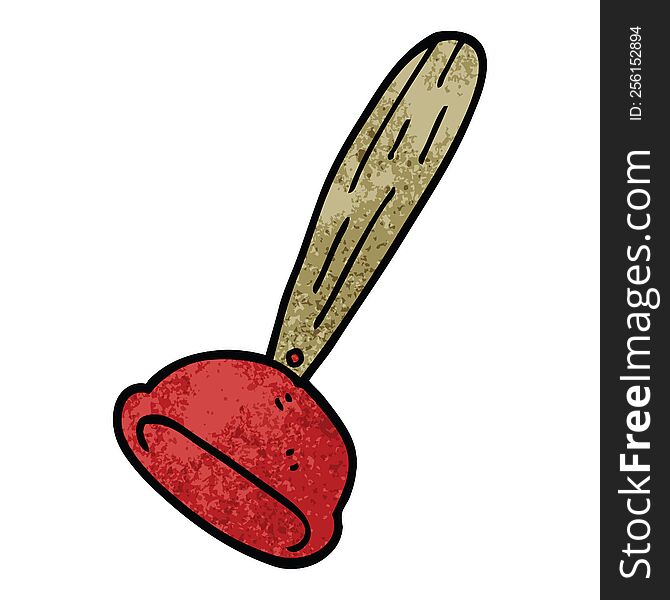 cartoon doodle toilet plunger