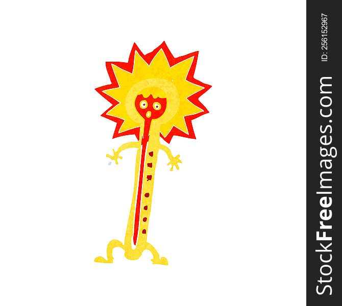 cartoon hot thermometer