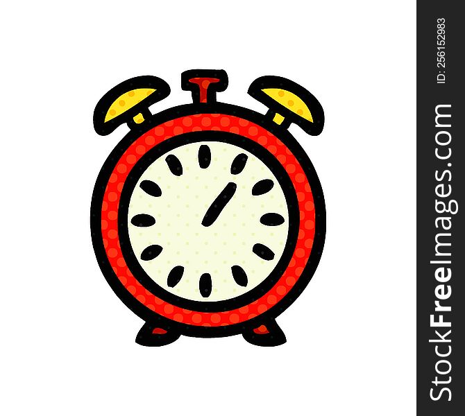 Comic Book Style Cartoon Alarm Clock