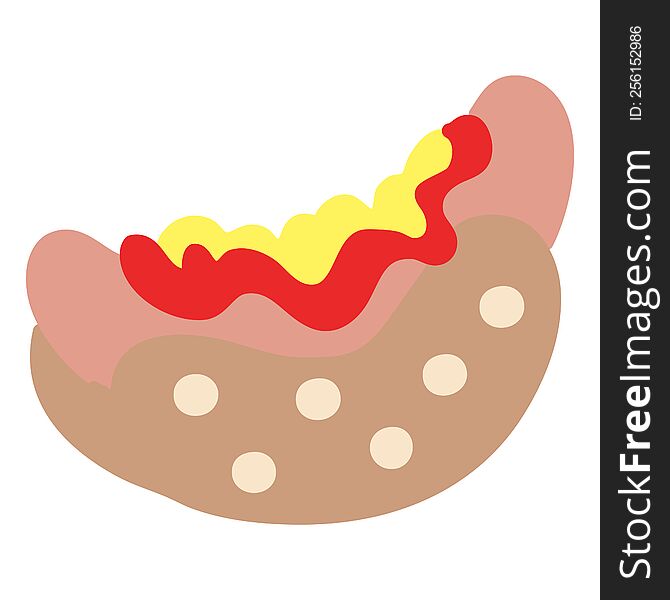 hotdog with ketchup and mustard
