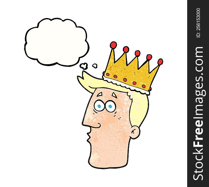 freehand drawn thought bubble textured cartoon kings head
