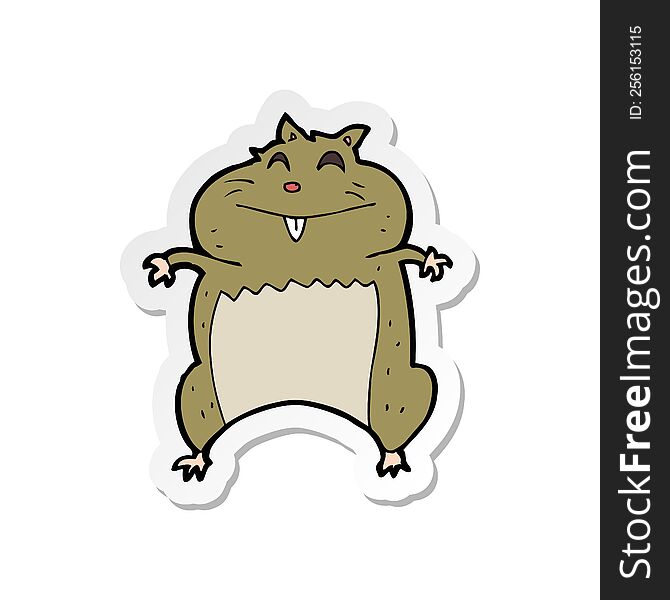 sticker of a cartoon hamster