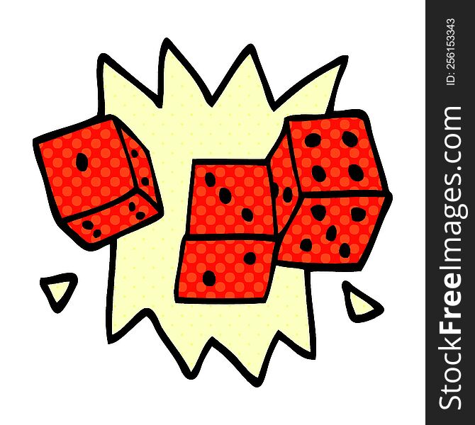 Cartoon Doodle Rolling Dice