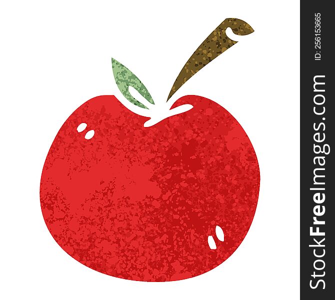 Quirky Retro Illustration Style Cartoon Apple