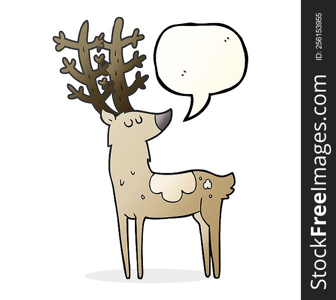 freehand drawn speech bubble cartoon stag