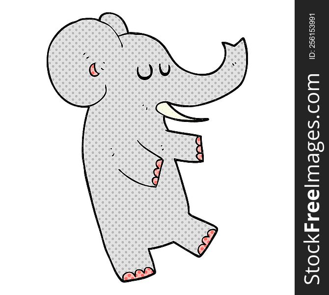 freehand drawn cartoon dancing elephant