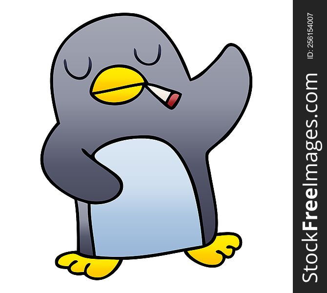 Quirky Gradient Shaded Cartoon Penguin
