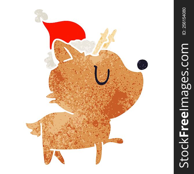 Christmas Retro Cartoon Of Kawaii Deer