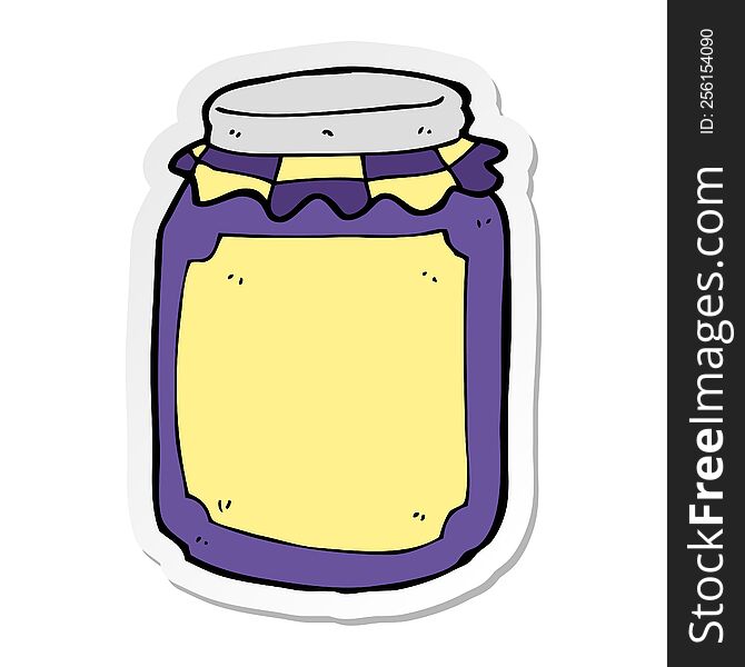 sticker of a cartoon jar of jam