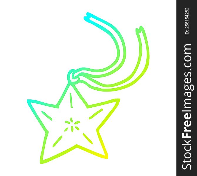 cold gradient line drawing of a cartoon star necklace