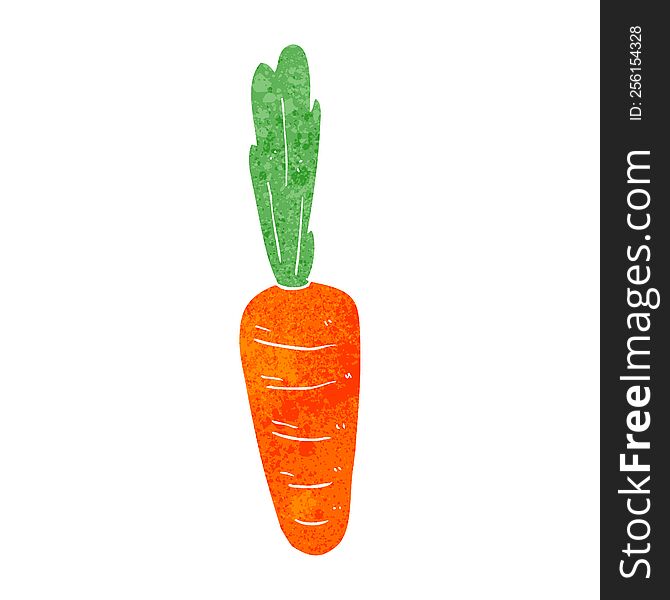 freehand retro cartoon carrot