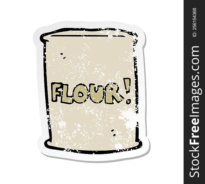 retro distressed sticker of a cartoon bag of flour