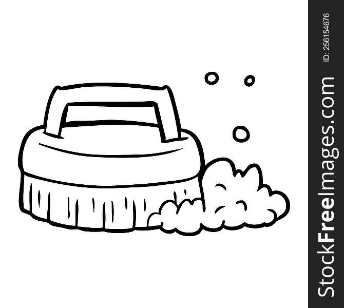 line drawing of a scrubbing brush. line drawing of a scrubbing brush