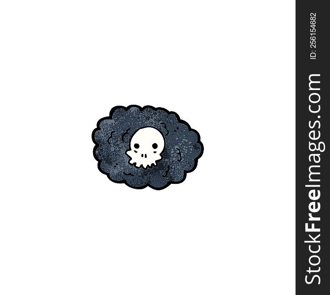 cartoon skull in cloud