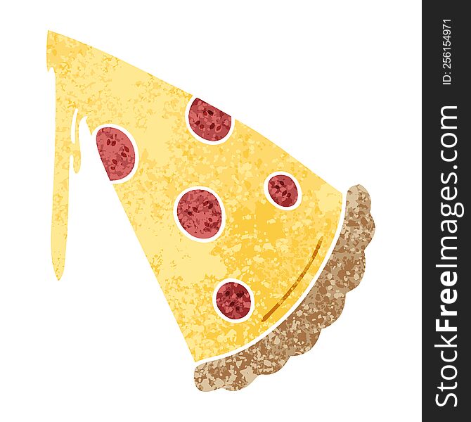 Quirky Retro Illustration Style Cartoon Slice Of Pizza