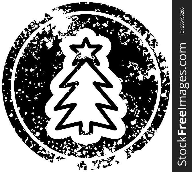 christmas tree distressed icon