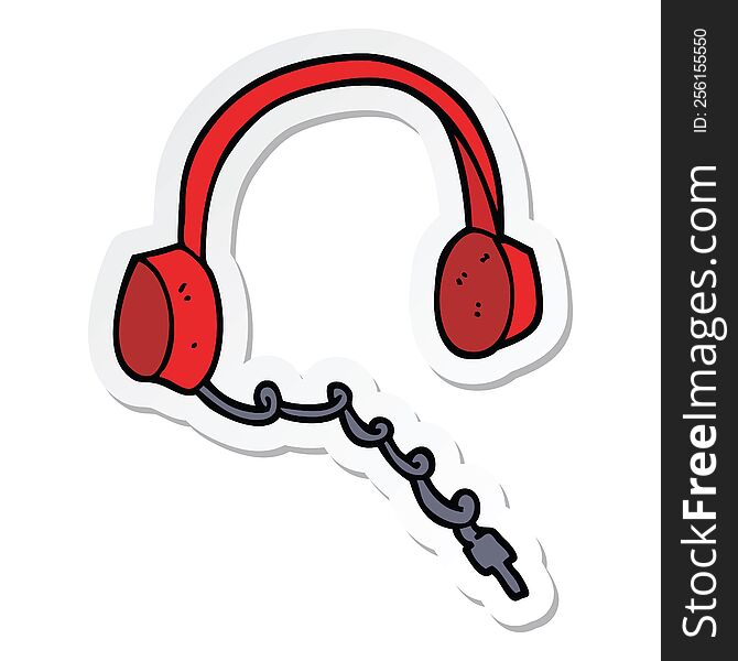 sticker of a cartoon headphones