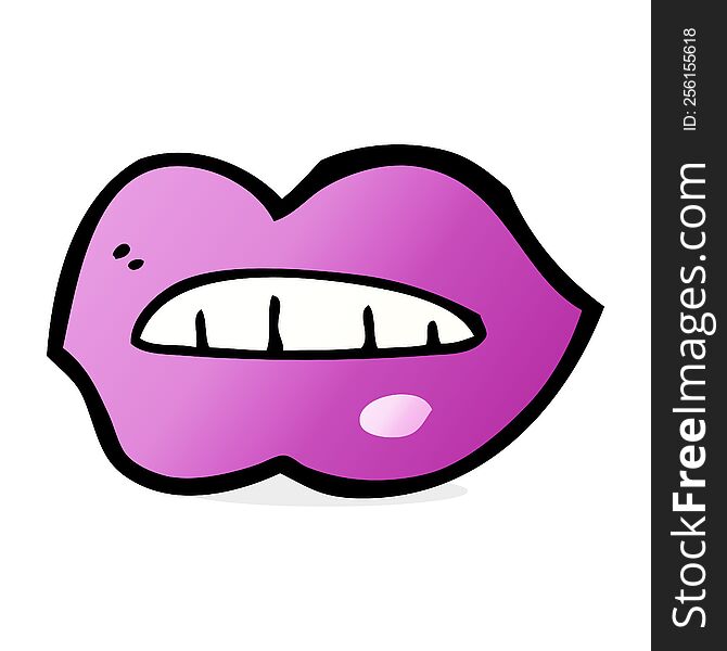 cartoon pink lips