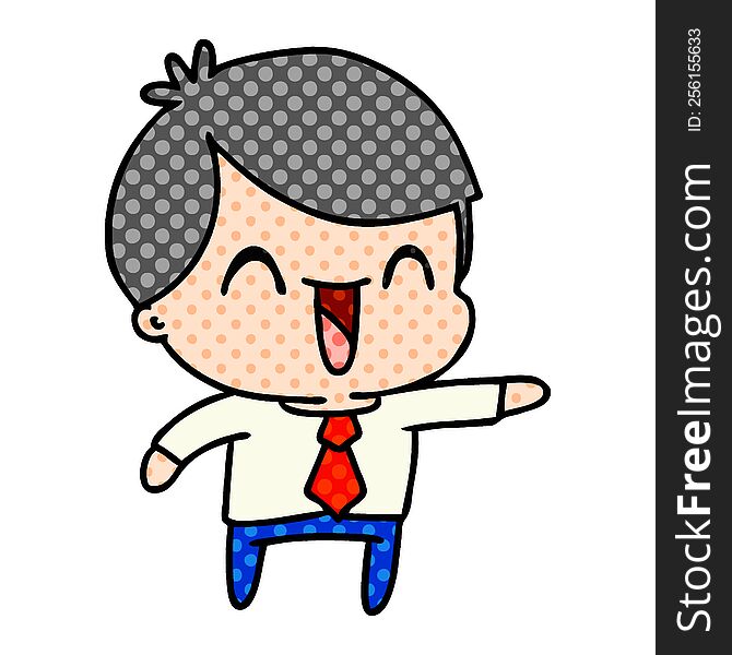 cartoon of kawaii man in suit