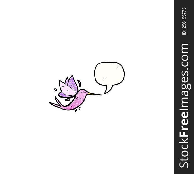 cartoon hummingbird with speech bubble