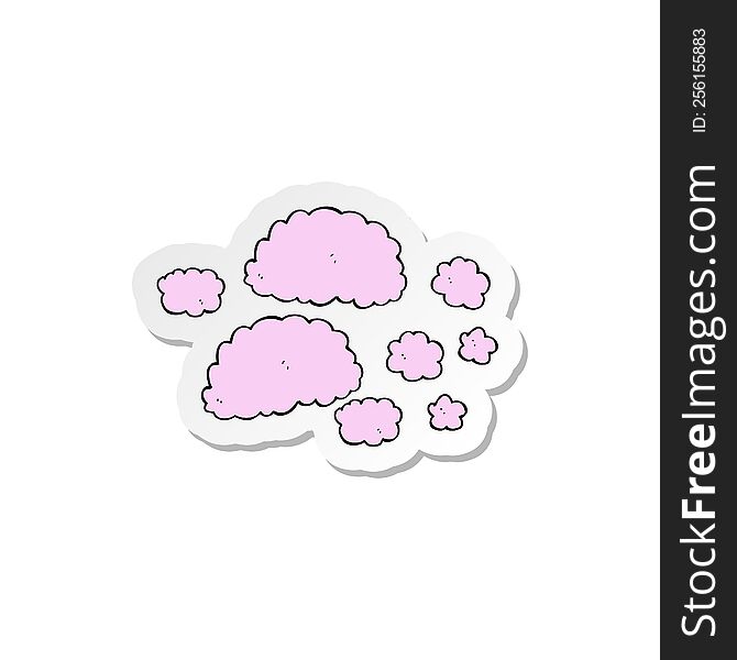 sticker of a pink clouds