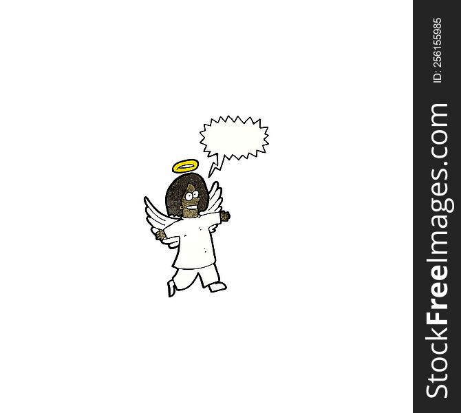 cartoon angel with speech bubble