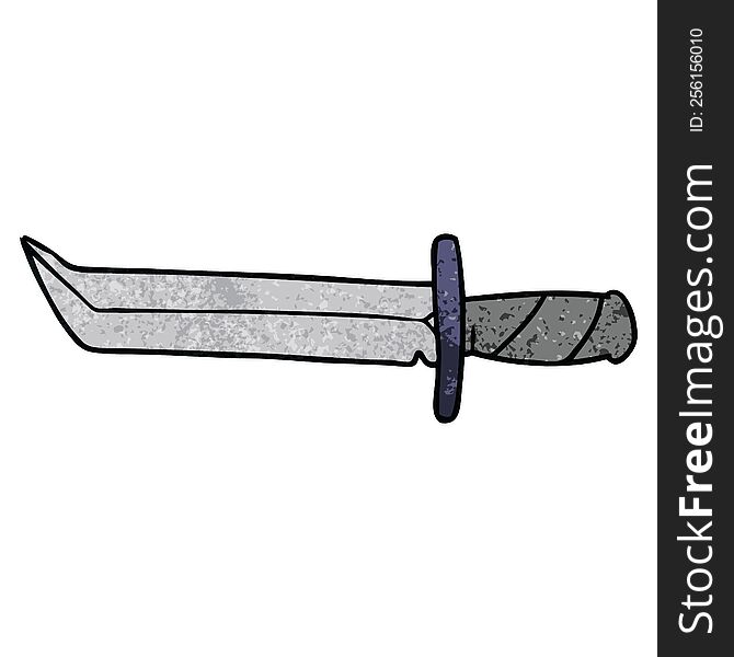 hand drawn textured cartoon doodle of a short dagger