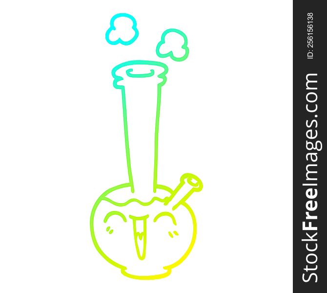 Cold Gradient Line Drawing Cartoon Bong