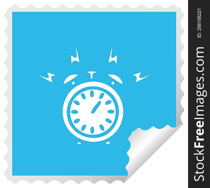 Square Peeling Sticker Cartoon Ringing Alarm Clock