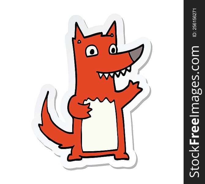 Sticker Of A Cartoon Wolf