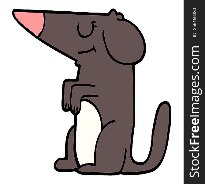 cartoon doodle well behaved dog