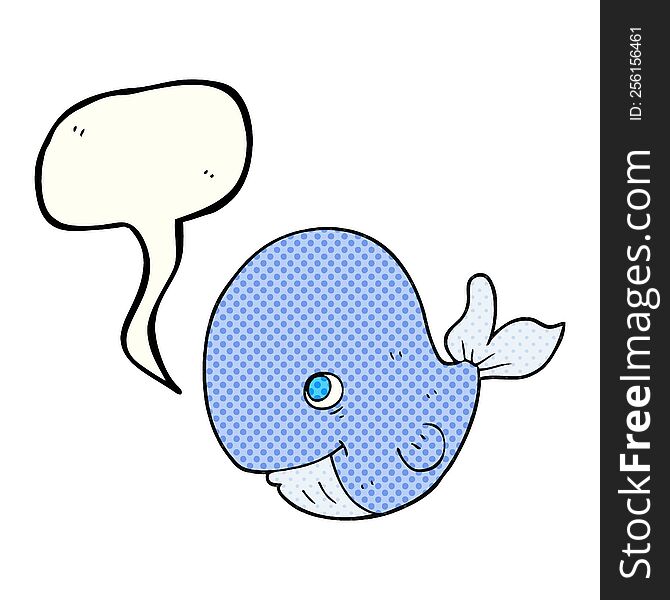 Comic Book Speech Bubble Cartoon Happy Whale