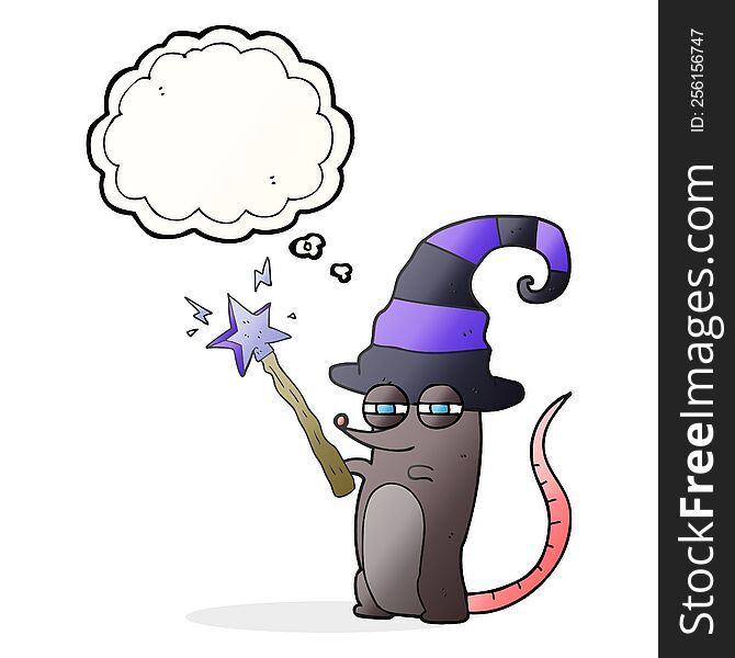 Thought Bubble Cartoon Magic Witch Mouse