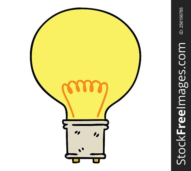 quirky hand drawn cartoon light bulb