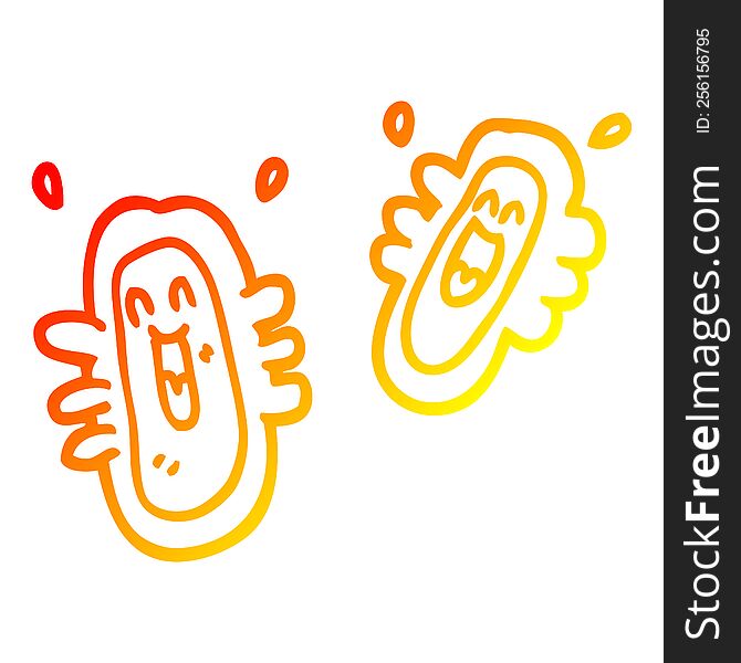 warm gradient line drawing cartoon blood cells