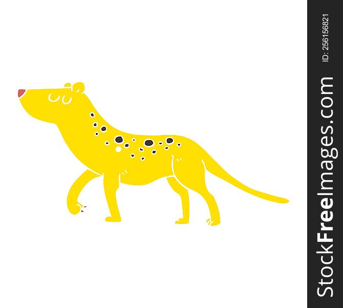 flat color illustration of leopard. flat color illustration of leopard