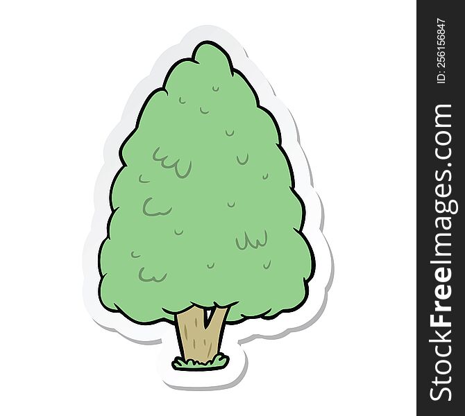 sticker of a cartoon tall tree