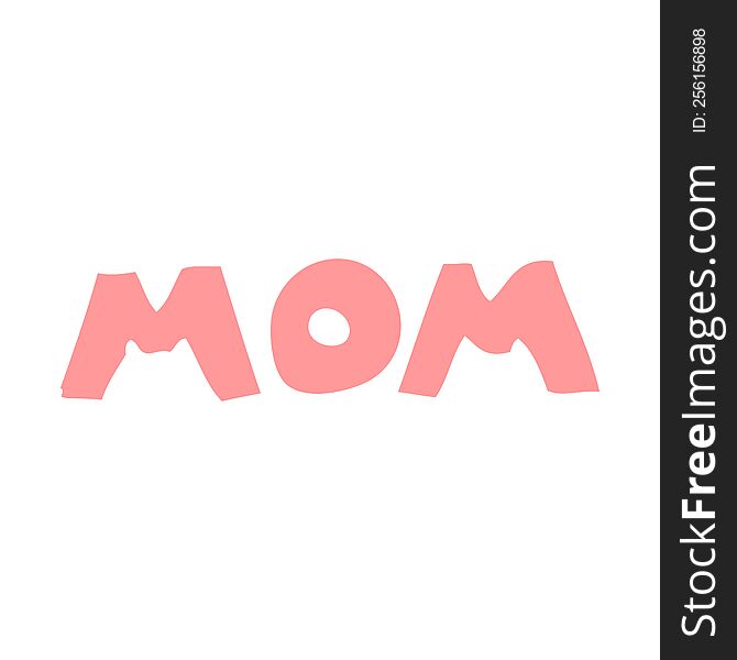 flat color style cartoon word mom