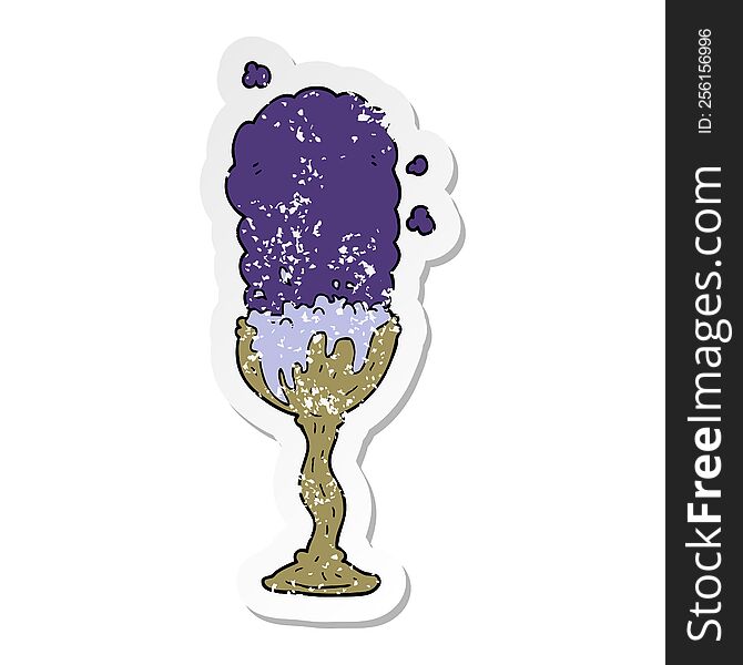 distressed sticker of a cartoon potion goblet