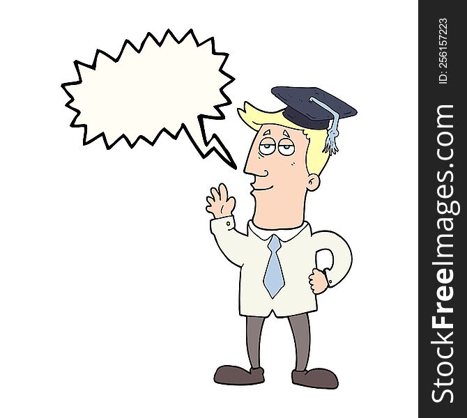 Speech Bubble Cartoon Graduate