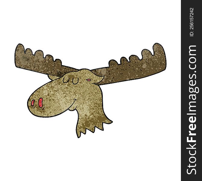 freehand textured cartoon moose