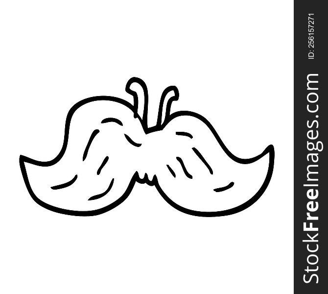 line drawing cartoon of a mustache