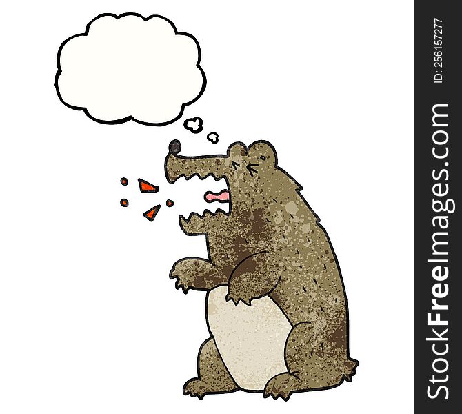 Thought Bubble Textured Cartoon Bear