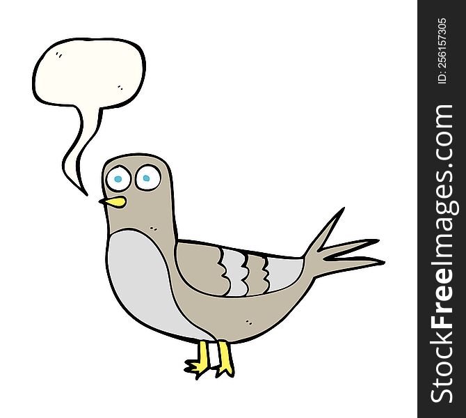 Speech Bubble Cartoon Pigeon