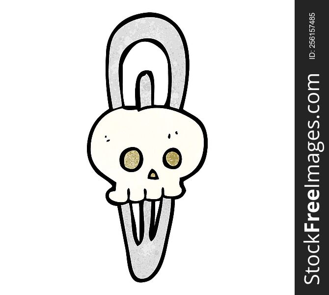Textured Cartoon Skull Hairclip