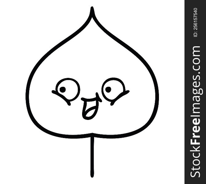 line drawing cartoon of a expressional leaf