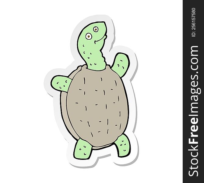 sticker of a cartoon happy turtle