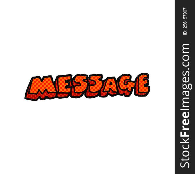 freehand drawn cartoon message text