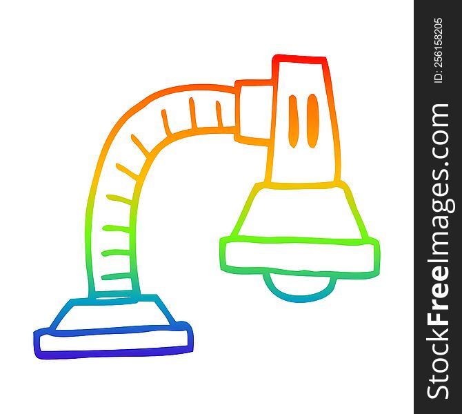 rainbow gradient line drawing of a cartoon adjustable lamp