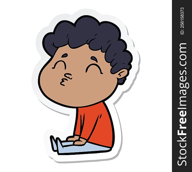 sticker of a cartoon man pouting